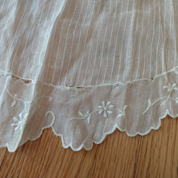 Antique Victorian Apron Vintage Small Sheer White Dainty AS IS Damaged Holes Tea - Picture 2 of 13